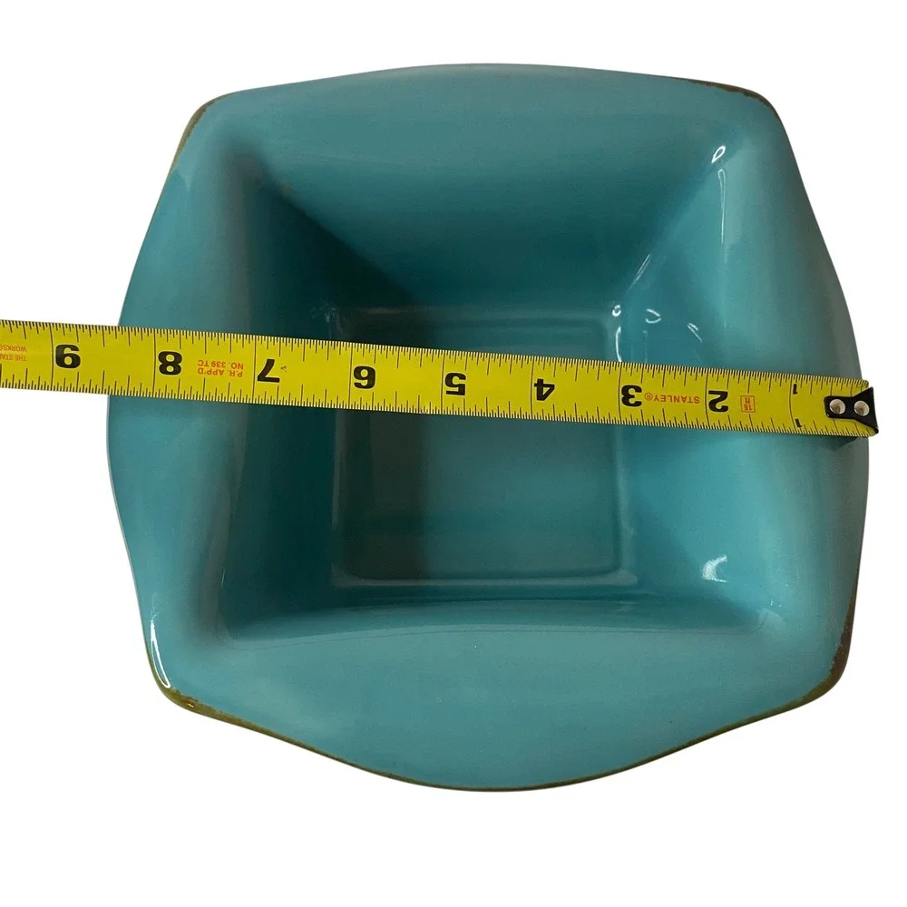 Southern Living At HOME Tuscan Everyday Baker Turquoise Blue Square Stoneware 8